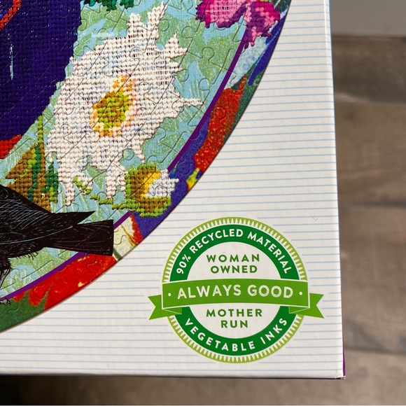 NEW eeBoo and Birds Jigsaw Puzzle - 500 Piece Round Floral Nature Puzzle - Picture 2 of 4